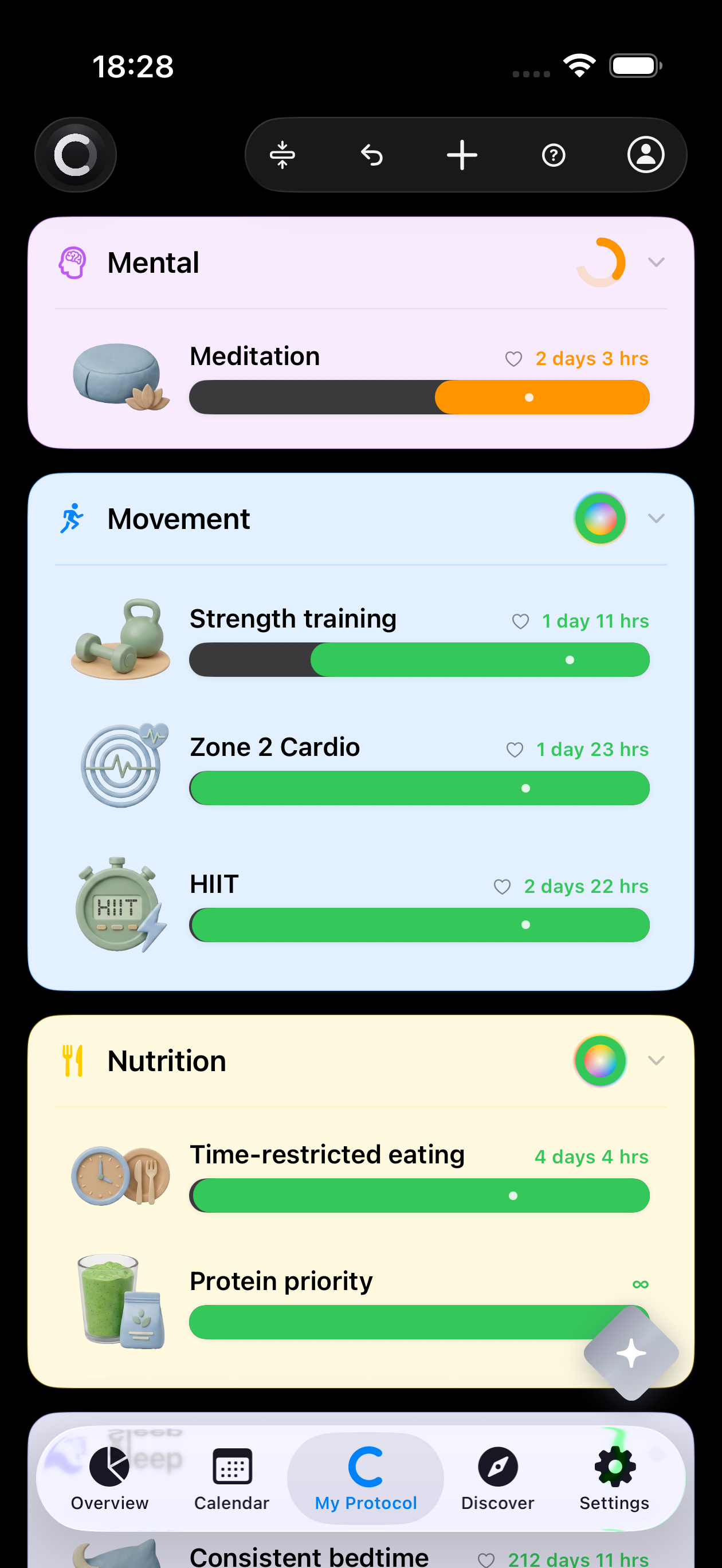 circady routines screen